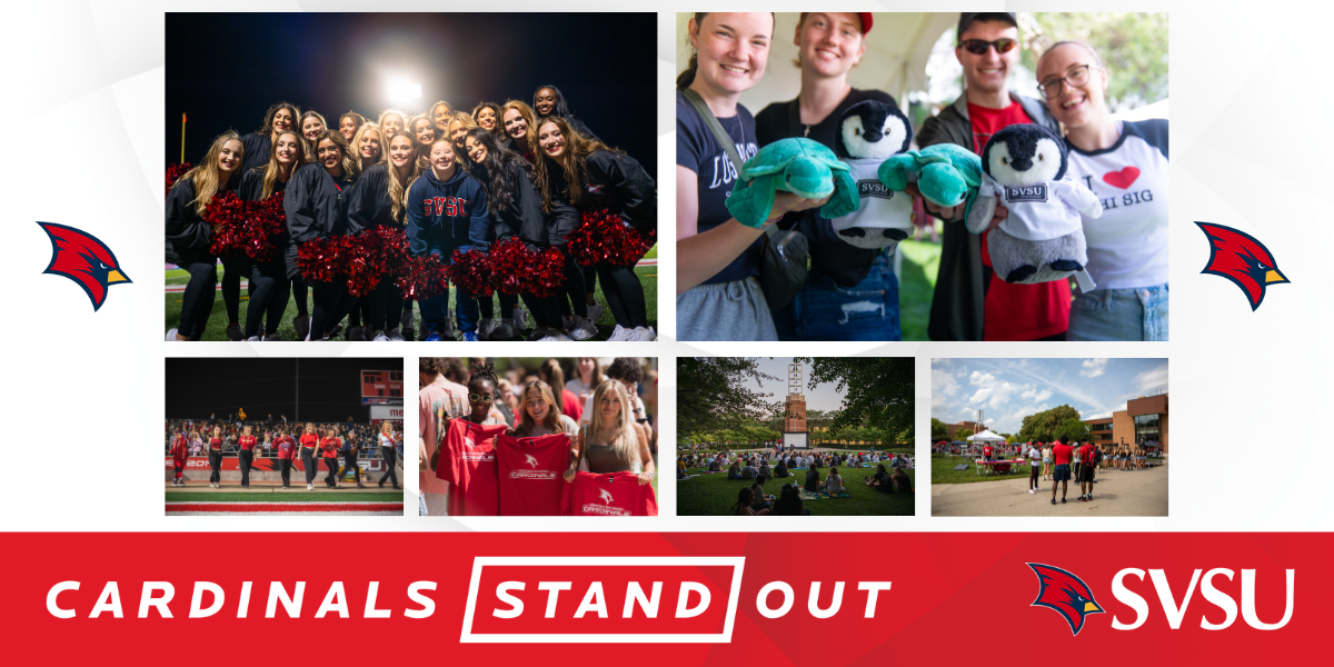 Collage of students at SVSU events